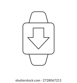 Smartwatch zeigt Abwärtspfeil für Dateidownload