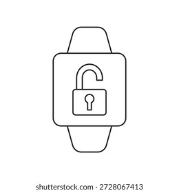Smartwatch showing open padlock for unlocked access
