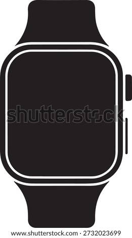 Smartwatch silhouette icon for wearable technology concept