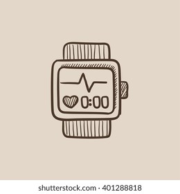 Smartwatch sketch icon.