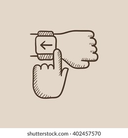 Smartwatch sketch icon.