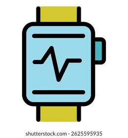 Smartwatch slimming icon. Outline smartwatch slimming vector icon color flat isolated