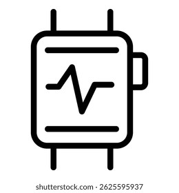 Icono de adelgazamiento de Smartwatch. Esquema smartwatch que adelgaza el icono del Vector para el Diseño web aislado en el fondo blanco