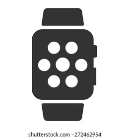 smartwatch or smart watch wearable with apps on screen flat vector icon for apps and websites svg