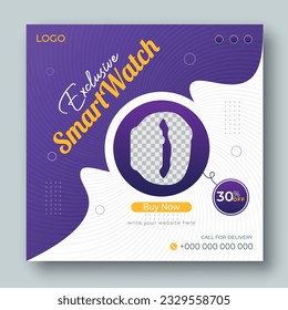 Smartwatch Social Media design and template