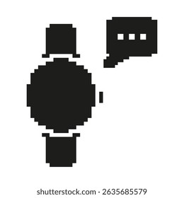 Smartwatch With Speech Bubble Icon. Communication And Notification Alert Symbol. Digital Interaction And Connectivity. Isolated Vector Illustration.