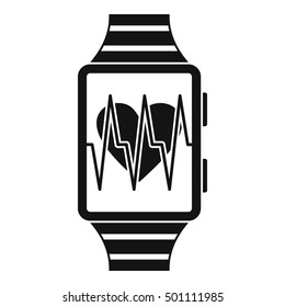 Smartwatch with sport app icon. Simple illustration of smartwatch vector icon for web