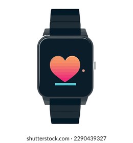 smartwatch tech with heart icon