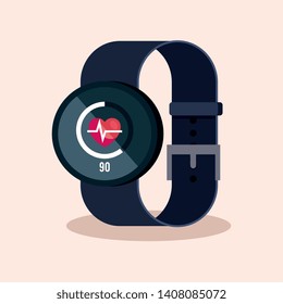 smartwatch technology with heartbeat digital app
