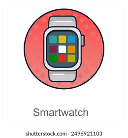Smartwatch and technology icon concept