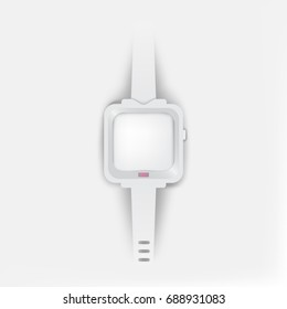 Smartwatch template (mock up). Paper cut style, vector, EPS10
