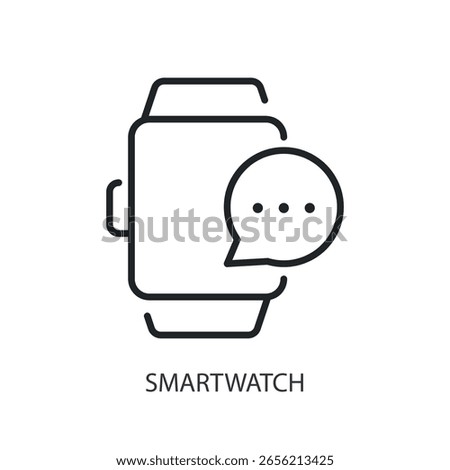 Smartwatch thin line vector icons.