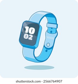 smartwatch with time on display. cartoon vector illustration gadget technology isolated