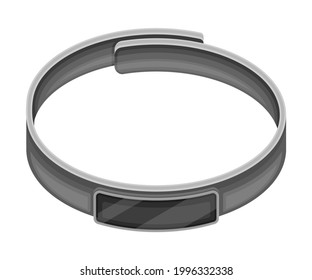 Smartwatch with Touchscreen Interface as Wireless Network Communication Technology Isometric Vector Illustration