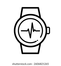  Smartwatch for tracking physical fitness and telemedicine - vector icon