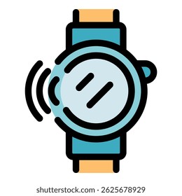 Smartwatch transmitting data wirelessly, showcasing modern communication technology and wearable devices