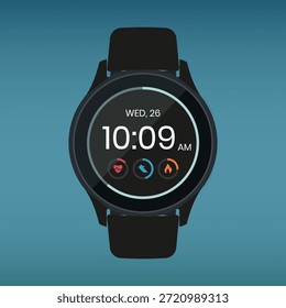 Maqueta de Vector de pantalla de interfaz de usuario de Smartwatch