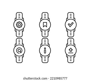 smartwatch and user interface icons illustration