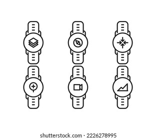smartwatch and user interface icons illustration