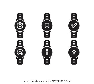 smartwatch and user interface icons set