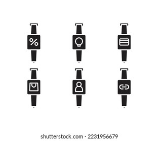 smartwatch and user interface icons set