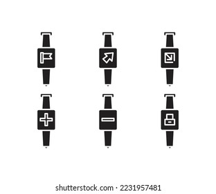 smartwatch and user interface icons set