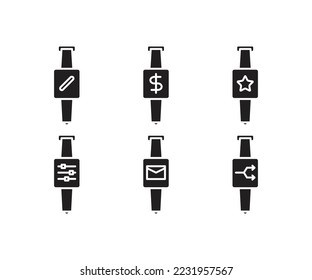 conjunto de iconos de interfaz de usuario y reloj inteligente