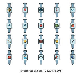 smartwatch and user interface icons set