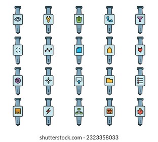 smartwatch and user interface icons set