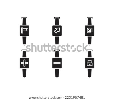 smartwatch and user interface icons set