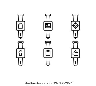smartwatch and user interface line icons