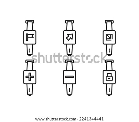 smartwatch and user interface line icons