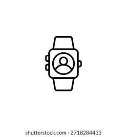 Smartwatch User Profile Outline Icon Digital Wearable Device