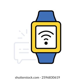 Smartwatch vector filled outline icon. EPS 10 file