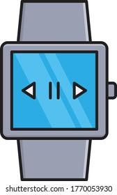 smartwatch vector flat color icon 