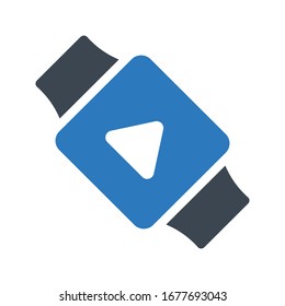 smartwatch vector glyph color icon 