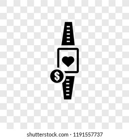 Smartwatch vector icon isolated on transparent background, Smartwatch transparency logo concept