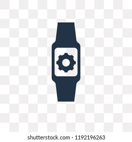 Smartwatch vector icon isolated on transparent background, Smartwatch transparency concept can be used web and mobile
