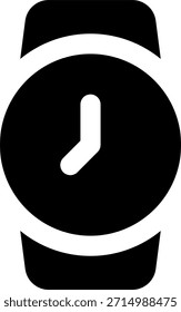 Icono de Vector de reloj inteligente en estilo moderno, dispositivo portátil e ilustración de tecnología de seguimiento de salud inteligente. Icono de glifo