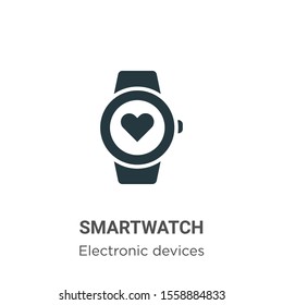 Smartwatch vector icon on white background. Flat vector smartwatch icon symbol sign from modern electronic devices collection for mobile concept and web apps design.