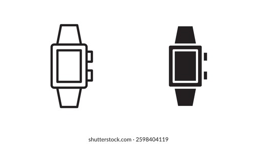 Smartwatch vector icon set in black color.