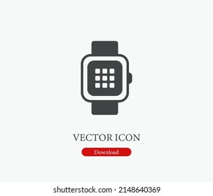 Smartwatch vector icon. Symbol in Line Art Style for Design, Presentation, Website or Mobile Apps Elements, Logo. Wristwatch symbol illustration. Pixel vector graphics - Vector