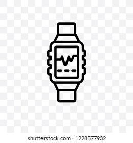Smartwatch vector linear icon isolated on transparent background, Smartwatch transparency concept can be used for web and mobile