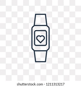 Smartwatch vector outline icon isolated on transparent background, high quality linear Smartwatch transparency concept can be used web and mobile