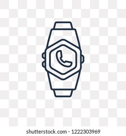 Smartwatch vector outline icon isolated on transparent background, high quality linear Smartwatch transparency concept can be used web and mobile