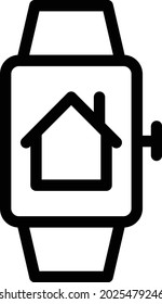 smartwatch vector thin line icon