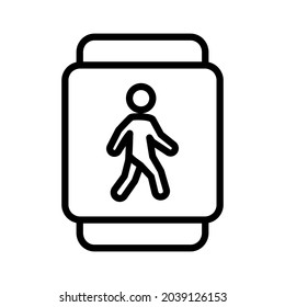 smartwatch walk line icon vector design, editable stroke line icon