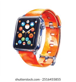 smartwatch aquarela clipart ilustração isolada