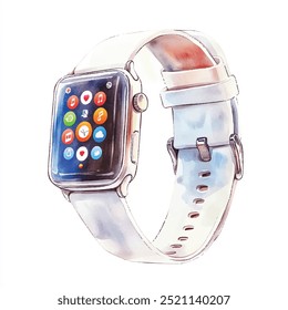 Smartwatch aquarela clipart ilustração isolada