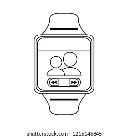 Smartwatch wearable technology in black and white